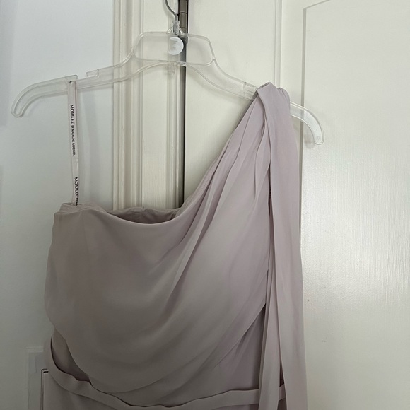 Morilee 21539 One Shoulder Chiffon Bridesmaids Dress Dew Drop Color - Picture 5 of 6